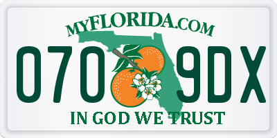 FL license plate 0709DX