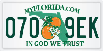 FL license plate 0709EK