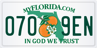 FL license plate 0709EN