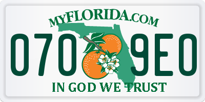 FL license plate 0709EO