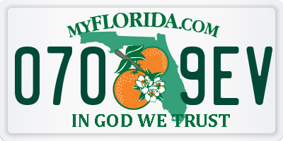 FL license plate 0709EV