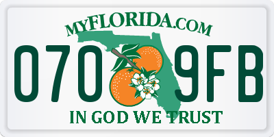 FL license plate 0709FB