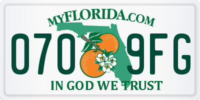 FL license plate 0709FG