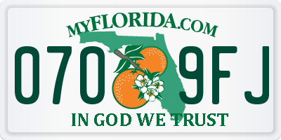 FL license plate 0709FJ