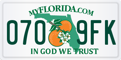 FL license plate 0709FK