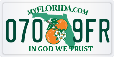 FL license plate 0709FR