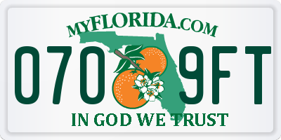 FL license plate 0709FT