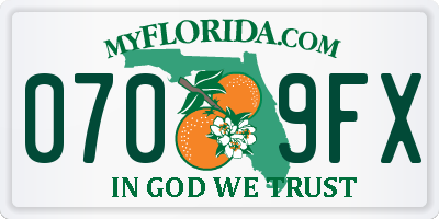 FL license plate 0709FX
