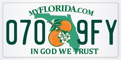 FL license plate 0709FY