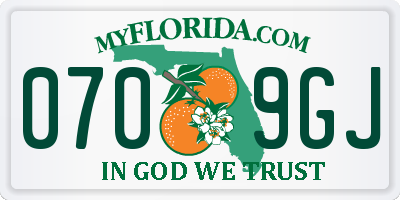 FL license plate 0709GJ