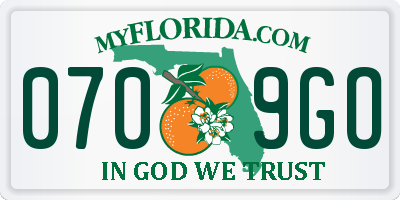 FL license plate 0709GO