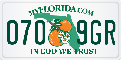 FL license plate 0709GR