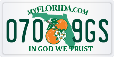 FL license plate 0709GS