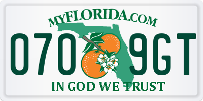 FL license plate 0709GT