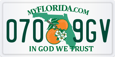 FL license plate 0709GV
