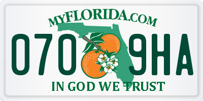 FL license plate 0709HA