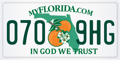 FL license plate 0709HG