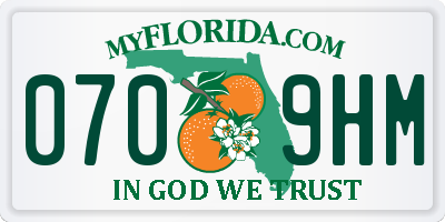 FL license plate 0709HM