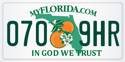 FL license plate 0709HR