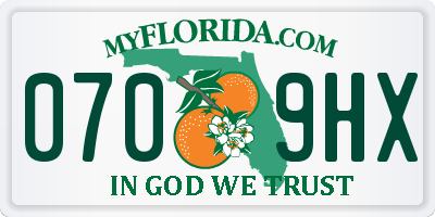 FL license plate 0709HX