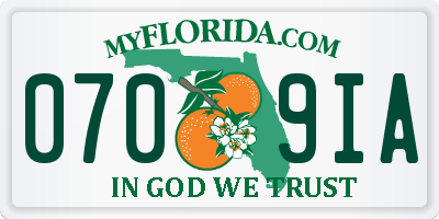 FL license plate 0709IA