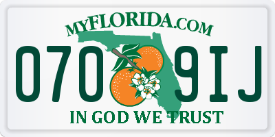 FL license plate 0709IJ