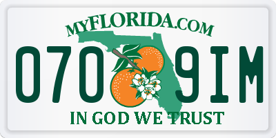 FL license plate 0709IM