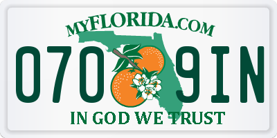 FL license plate 0709IN