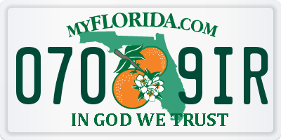 FL license plate 0709IR
