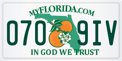 FL license plate 0709IV