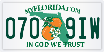 FL license plate 0709IW