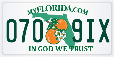 FL license plate 0709IX