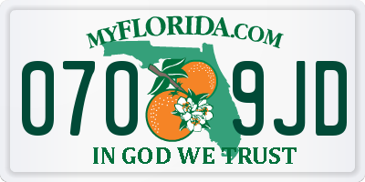 FL license plate 0709JD