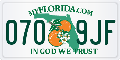 FL license plate 0709JF