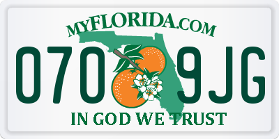 FL license plate 0709JG