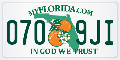 FL license plate 0709JI
