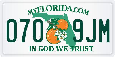 FL license plate 0709JM
