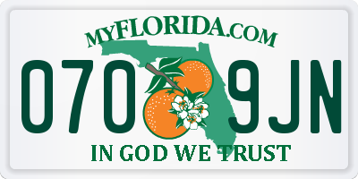 FL license plate 0709JN