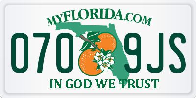 FL license plate 0709JS