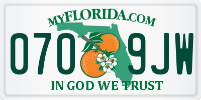 FL license plate 0709JW