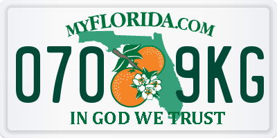 FL license plate 0709KG