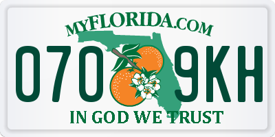 FL license plate 0709KH