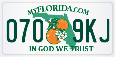 FL license plate 0709KJ