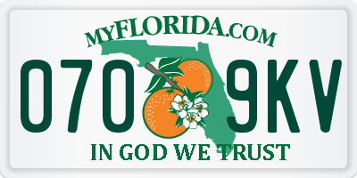 FL license plate 0709KV