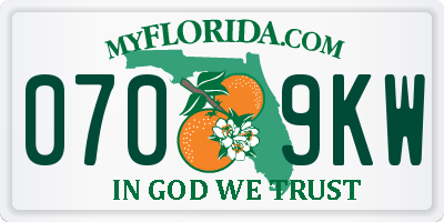 FL license plate 0709KW