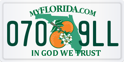 FL license plate 0709LL