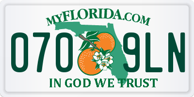 FL license plate 0709LN