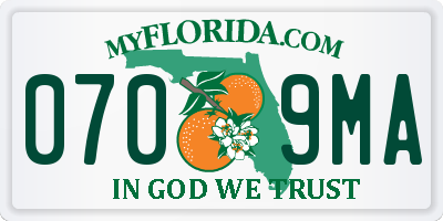 FL license plate 0709MA