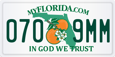 FL license plate 0709MM