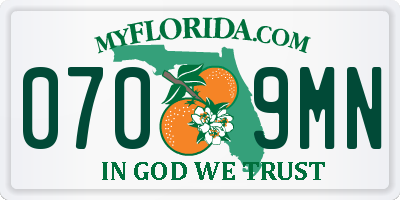FL license plate 0709MN